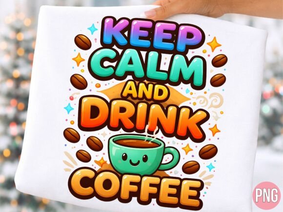 Elevating Brand Identity with the Funny Keep Calm and Drink Coffee PNG Design
