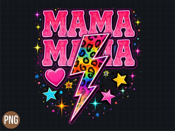 Evaluating the Retro Mama Rainbow Lightning Bolt PNG for Creative Projects