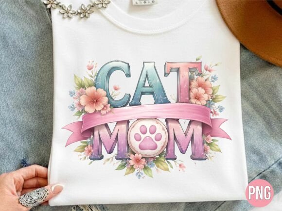 Floral Cat Mom Mothers Day PNG: Elevating Modern DIY and Print-on-Demand Designs