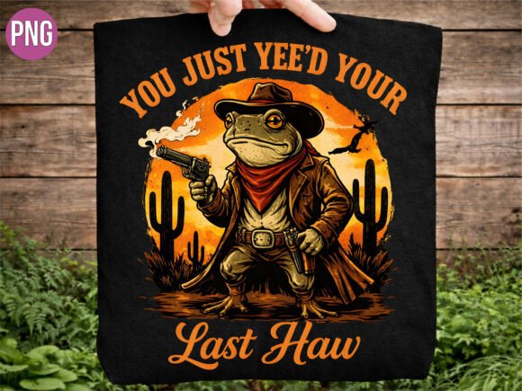 Funny Frog Cowboy Yee Haw Western PNG