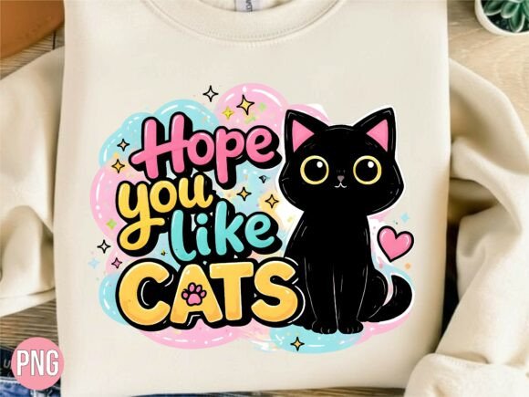 Hope You Like Cats Black Funny Cat PNG