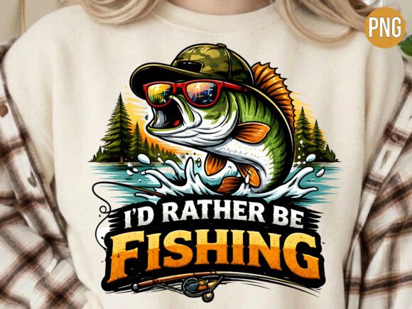 I’d Rather Be Fishing Bass Hat PNG