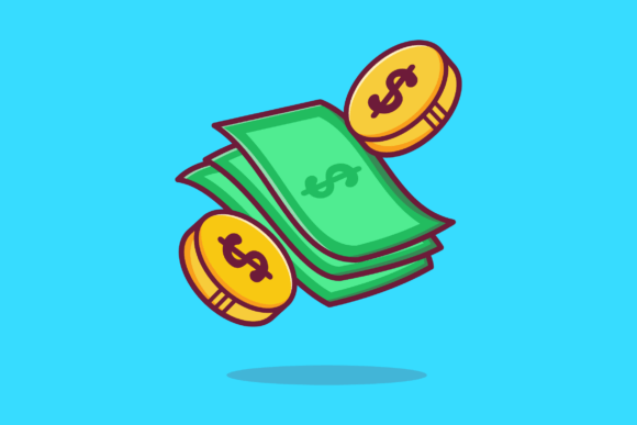 Money Gold Coin Floating Cartoon