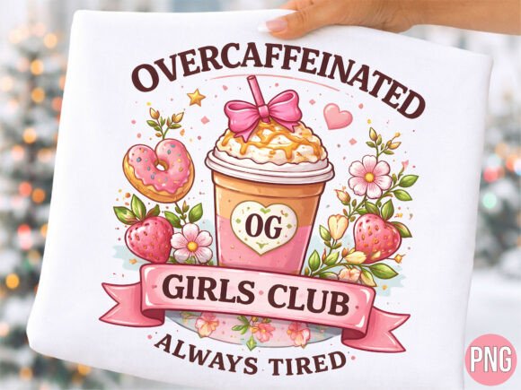 Overcaffeinated Girls Club Coffee PNG