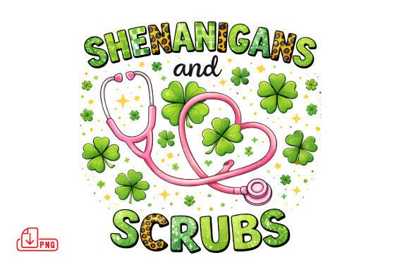 Shenanigans and Scrubs Nurse PNG Design