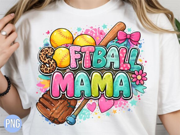 Softball Mama Leopard Sports Gear PNG