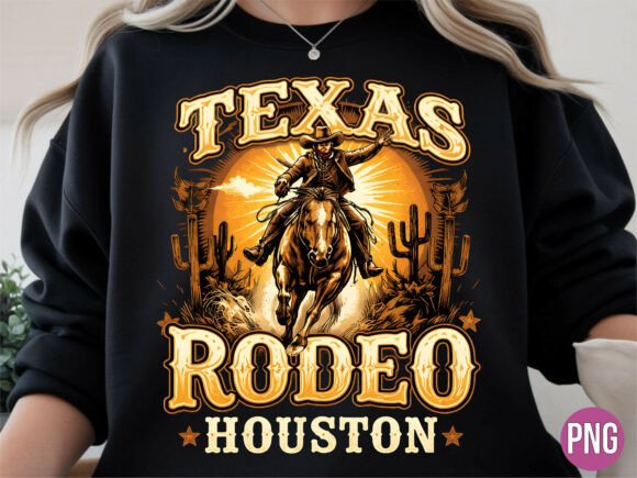 Texas Rodeo Houston Cowboy Horse Tee Design