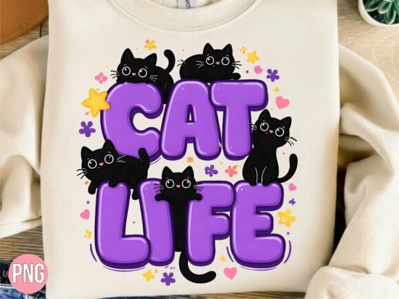 Unleashing Creativity with the Cute Black Kitten Cat Life Purple PNG
