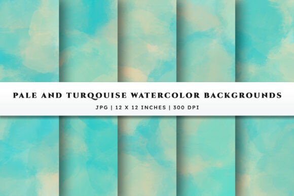 Watercolor Backgrounds - Turquoise: Elevating Your Creative Projects with Soft, Modern Textures