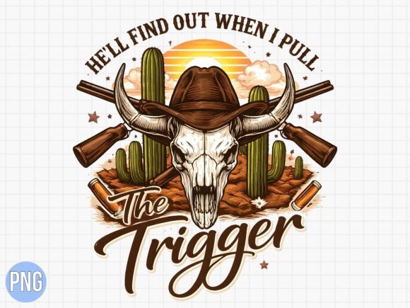 Western Bull Skull PNG: Bold Digital Art